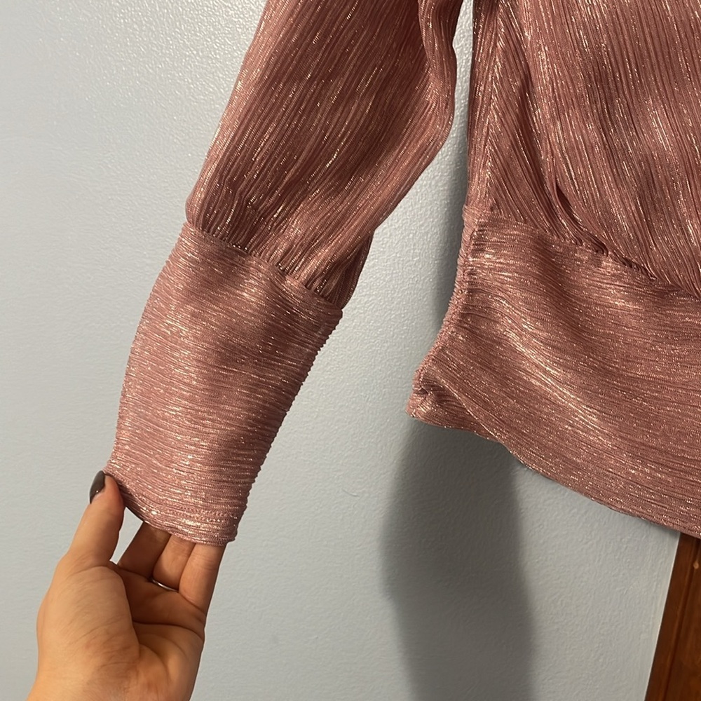 Express Pink Wrap Top - Picture 3 of 7